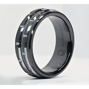 Tungsten & Ceramic Wedding Band SZ 9